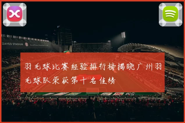羽毛球比赛经验排行榜揭晓广州羽毛球队荣获第十名佳绩
